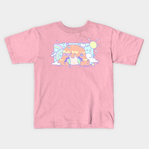 she is looking at you Kids T-Shirt by emysiu